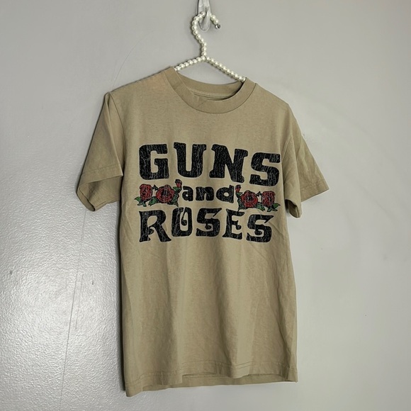 pacsun x Guns And Roses Tan Short Sleeve band T-shirt sand storm tan new w tag - Picture 1 of 5